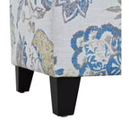 Pouf contenitore rettangolare Madison in legno contemporaneo e imbottito con motivo floreale