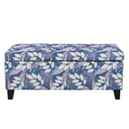 Pouf contenitore rettangolare Madison in legno contemporaneo e imbottito con motivo floreale