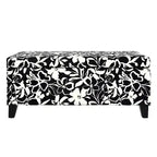 Pouf contenitore rettangolare Madison in legno contemporaneo e imbottito con motivo floreale
