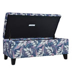 Pouf contenitore rettangolare Madison in legno contemporaneo e imbottito con motivo floreale