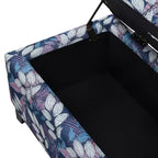 Pouf contenitore rettangolare Madison in legno contemporaneo e imbottito con motivo floreale