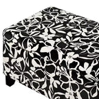 Pouf contenitore rettangolare Madison in legno contemporaneo e imbottito con motivo floreale