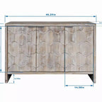 Mobile d'accento in stile rustico, credenza a 3 ante in legno, mobile da buffet, credenza, mobile contenitore