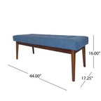 Poggiapiedi Flora Mid Century Modern 44 Rivestito con Trapuntatura in Legno di Gomma