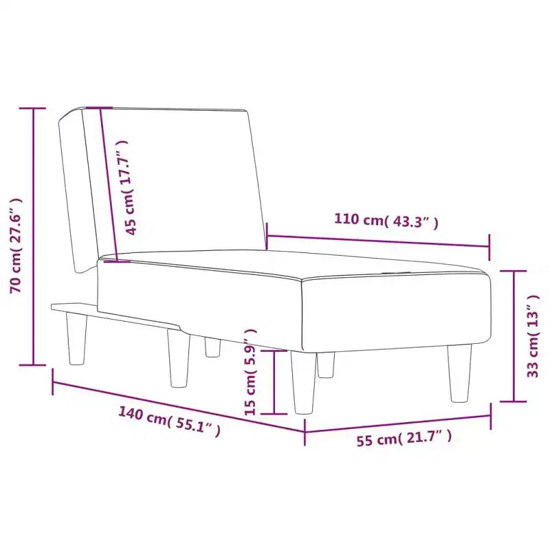 Chaise Longue Divano Moderno Poltrona Letto Sedia da Salotto Velluto