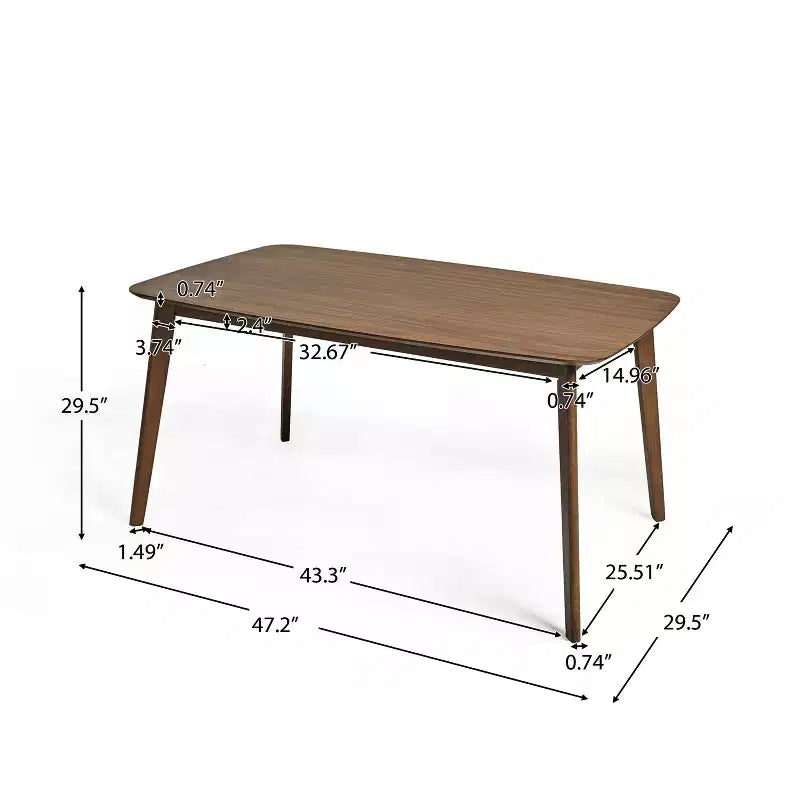Set da pranzo Iriat Mid Century Modern 5 pezzi in legno rivestito in tessuto