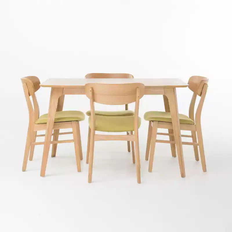 Set da pranzo Iriat Mid Century Modern 5 pezzi in legno rivestito in tessuto
