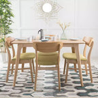 Set da pranzo Iriat Mid Century Modern 5 pezzi in legno rivestito in tessuto