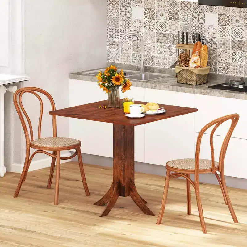 Tavolo da pranzo quadrato con base a piedistallo 33 Tavolo da cucina in legno per 2-4 persone