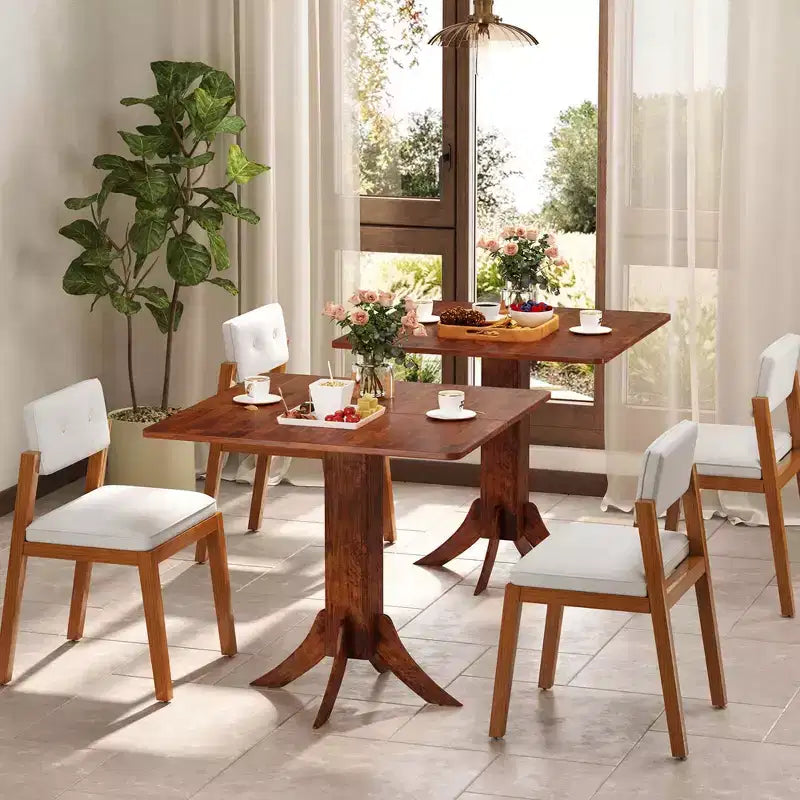 Tavolo da pranzo quadrato con base a piedistallo 33 Tavolo da cucina in legno per 2-4 persone