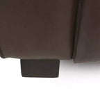 Divano a 3 Posti Kaia 80 Moderno con Braccioli Quadrati in Similpelle e Gambe in Legno di Betulla