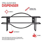 Dispenser per guanti singolo in metallo nero Stock Your Home, capacità 40 pezzi, mensola per fazzoletti, porta guanti da parete per cucina, armadio, laboratorio, studio medico, ufficio