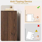 Cassettiera a 4 cassetti per camera da letto, armadietto organizer in legno con cassetti grandi, comodino per soggiorno o ingresso, noce