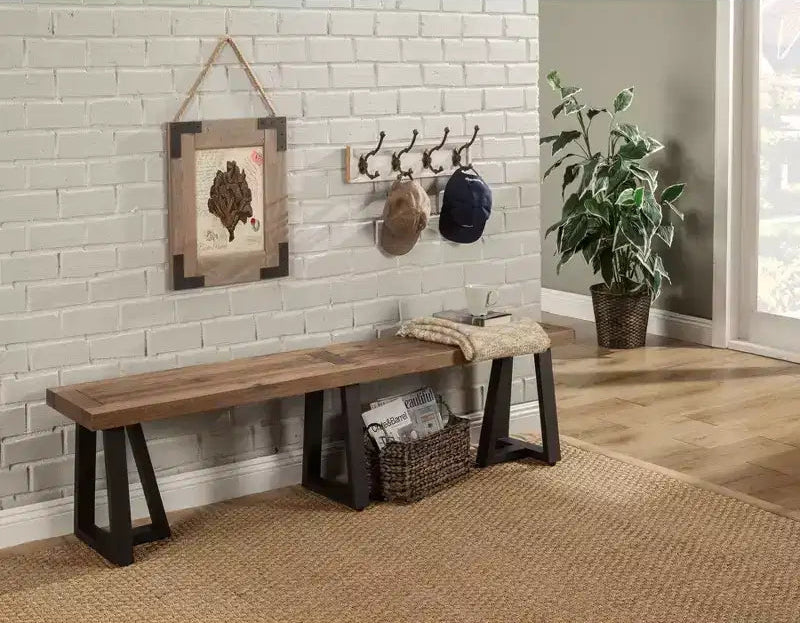 Prairie Dining Bench, Natural/Black