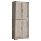 70 Tall Modern Kitchen Pantry Cabinet, Freestanding Storage Cupboard with 4 Doors & 3 Adjustable Shelves, Versatile Cabinet for Kitchen, Bathroom