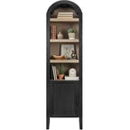 Armadietto sottile e alto da 72" con ripiani regolabili, libreria moderna a 4 ripiani con arco