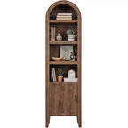 Best Choice Products 72 Tall Narrow Storage Cabinet w/ Adjustable Shelves, 4-Tier Modern Arched Bookcase