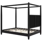 Letto a baldacchino con testiera imbottita