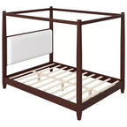 Letto a baldacchino con testiera imbottita