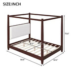 Letto a baldacchino con testiera imbottita