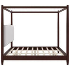 Letto a baldacchino con testiera imbottita