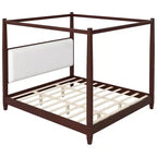 Letto a baldacchino con testiera imbottita
