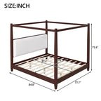 Letto a baldacchino con testiera imbottita
