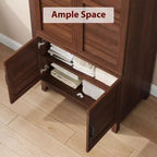 Armadio Guardaroba in Legno Alto 183 cm con 4 Ante, Asta Appendiabiti e Ripiani Regolabili, Armadio Autoportante per Vestiti per Camera da Letto