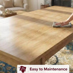 Tavolo da pranzo 71 per 6-8 persone, tavolo da cucina rettangolare in stile rustico con ampie gambe a H, piano spesso, finitura in legno naturale