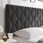 Struttura letto imbottita con testiera regolabile e doghe in legno, nessun box spring richiesto, silenziosa, facile da montare, moderna, singolo/matrimoniale, beige