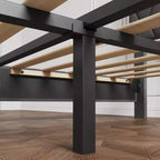 Struttura letto imbottita con testiera regolabile e doghe in legno, nessun box spring richiesto, silenziosa, facile da montare, moderna, singolo/matrimoniale, beige