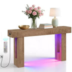 Console, Tavolo Rettangolare da Divano in Legno da 63 pollici con Ripiano, Tavolino Stretto per Ingresso, Corridoio, Foyer