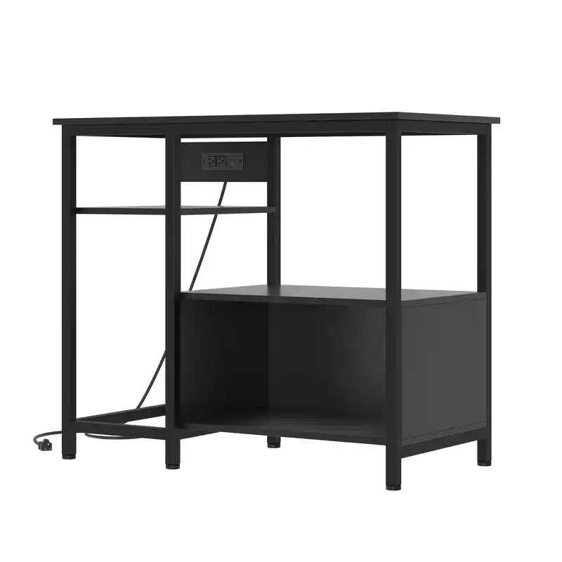 Mobiletto di supporto per acquario - Supporto per acquario da 40-50 galloni con prese elettriche, costruzione resistente in metallo e legno, ripiani aperti