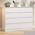 Modern Dresser for Bedroom with 8 Drawers, Wide Chest of Drawers, Wooden Storage Organizer Unit for Closet, Living Room, Kids Room, Nursery, White