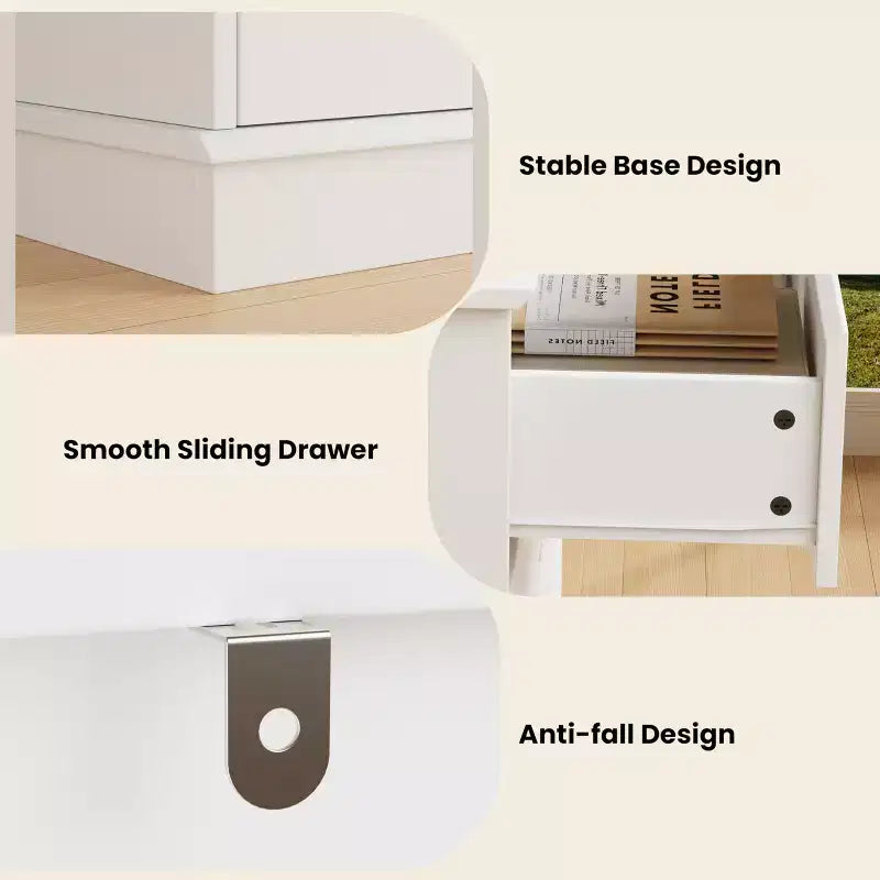 Comò moderno per camera da letto con 8 cassetti, cassettiera ampia, mobile contenitore in legno per armadio, soggiorno, cameretta bambini, asilo nido, bianco