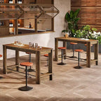 Tavolo da Bar Alto 160 cm, Tavolo da Pub Altezza Bancone 95 cm con Poggiapiedi in Metallo, Mobile Bar Lungo per Cucina, Bistrò o Ristorante