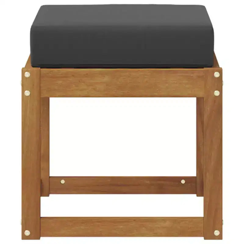 Sgabello Panca Naturale e Antracite 43 x 43 x 37 cm