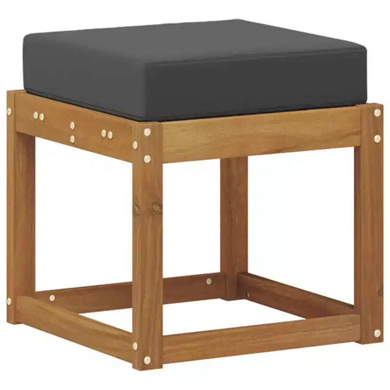Sgabello Panca Naturale e Antracite 43 x 43 x 37 cm
