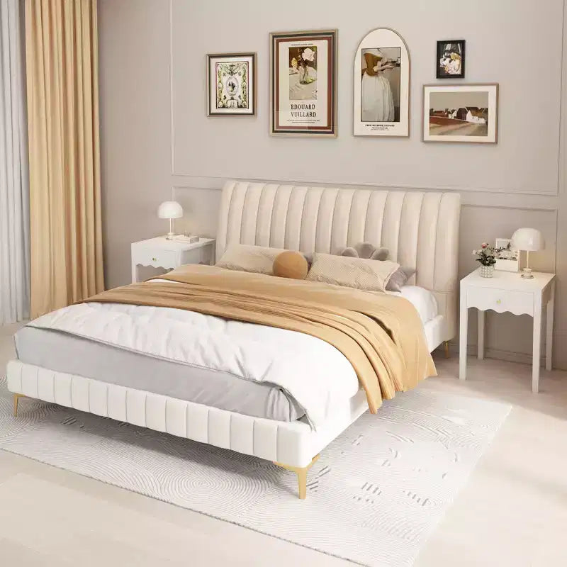 Comodino bianco con cassetto, tavolino moderno con design a grembiule ondulato, tavolino compatto per camera da letto e soggiorno, tavolino piccolo con contenitore