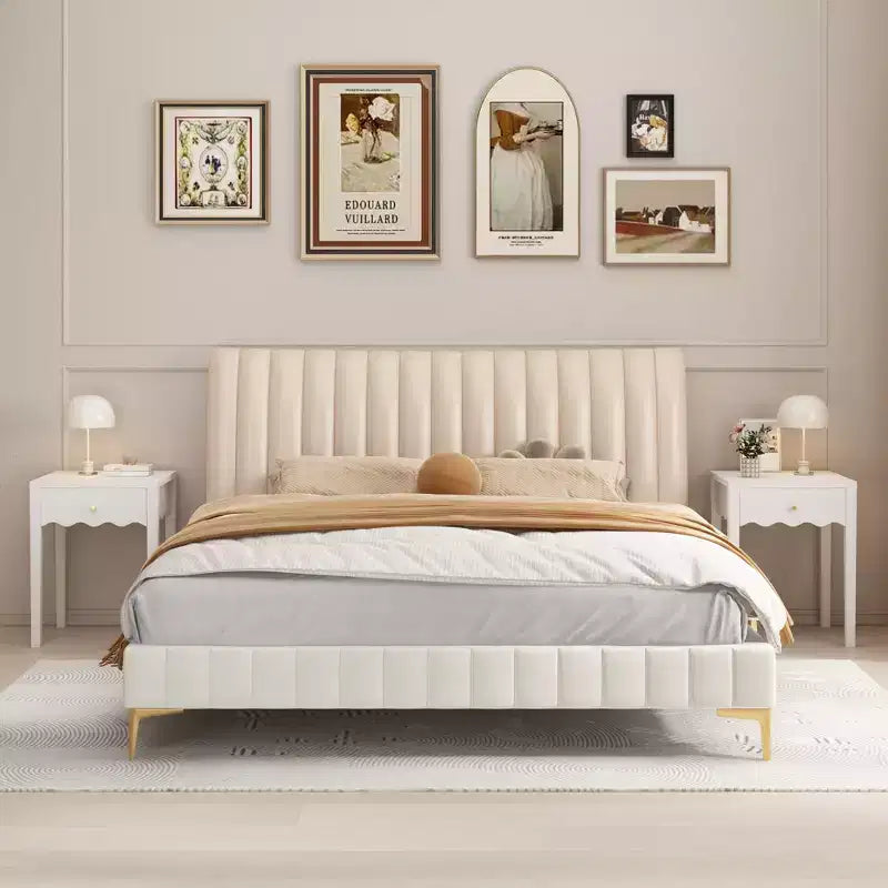 Comodino bianco con cassetto, tavolino moderno con design a grembiule ondulato, tavolino compatto per camera da letto e soggiorno, tavolino piccolo con contenitore