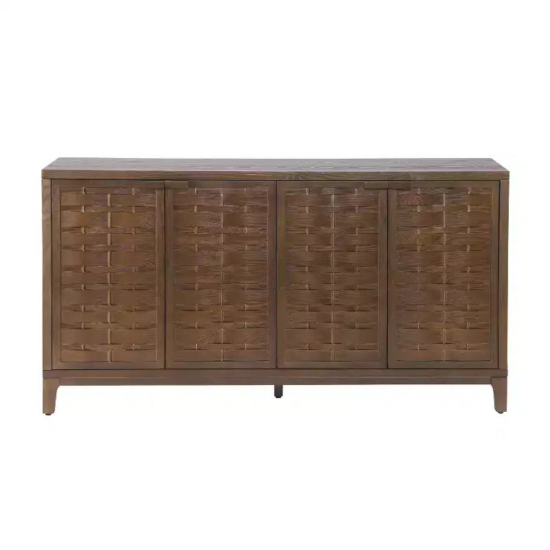 Credenza/mobile basso 4 ante Gree da 149,86 cm, stile moderno di metà secolo, tessitura 3D