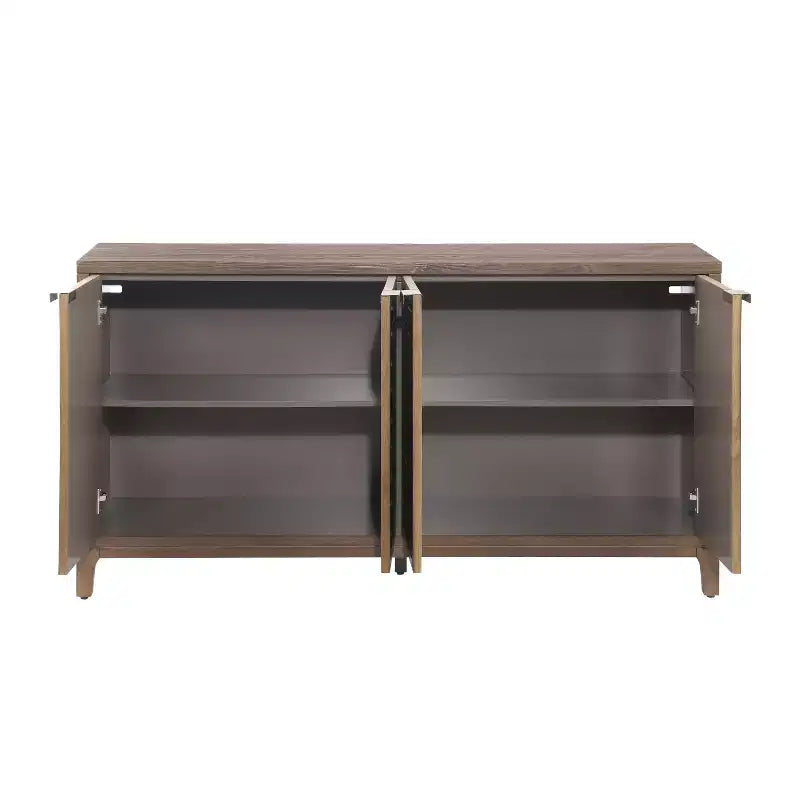 Credenza/mobile basso 4 ante Gree da 149,86 cm, stile moderno di metà secolo, tessitura 3D