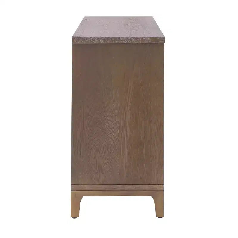 Credenza/mobile basso 4 ante Gree da 149,86 cm, stile moderno di metà secolo, tessitura 3D
