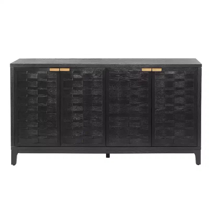 Credenza/mobile basso 4 ante Gree da 149,86 cm, stile moderno di metà secolo, tessitura 3D