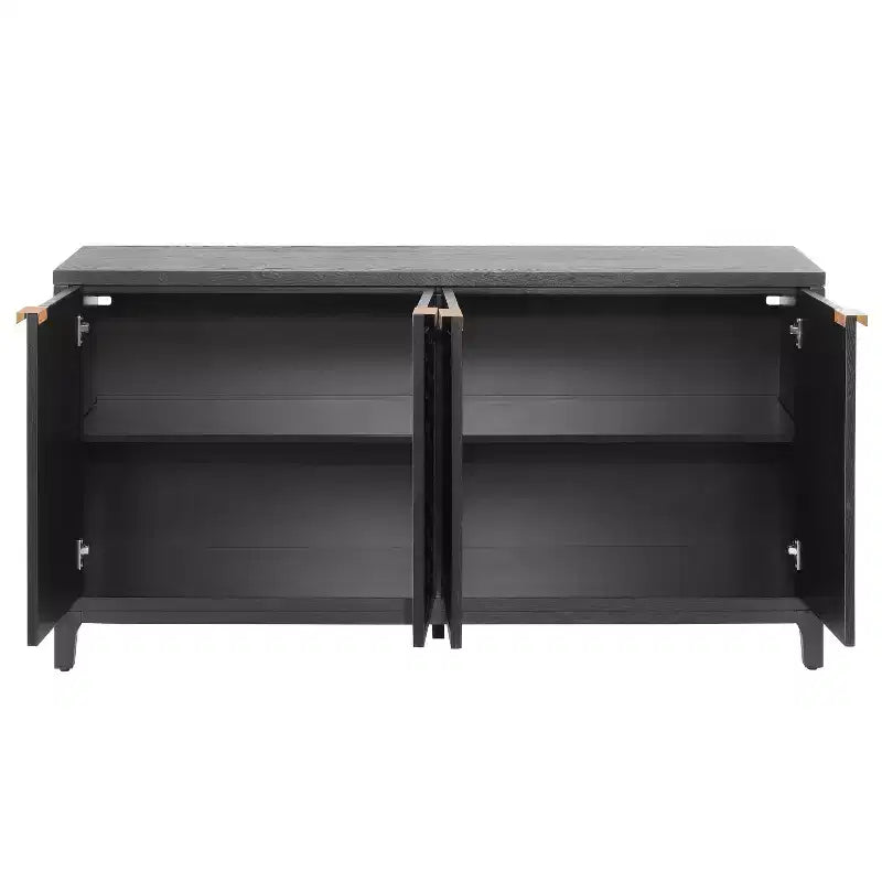 Credenza/mobile basso 4 ante Gree da 149,86 cm, stile moderno di metà secolo, tessitura 3D