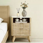 Nightstand, 3-in-1 Bedside Table, 2 Drawer Nightstand, Modern Curved Night Stand, for Living Room, Bedroom