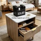 Comodino, tavolino da notte 3-in-1, comodino a 2 cassetti, comodino moderno curvo, per soggiorno, camera da letto