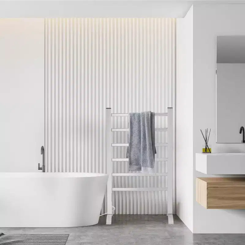 Scaldasalviette a 6 barre, scaldasalviette da bagno indipendente o a parete, scaldasalviette plug-in, impermeabile IP56 per bagno, spa