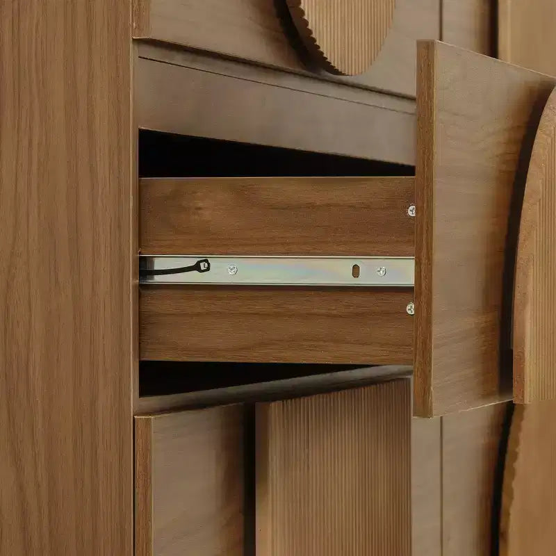 Cassettiera moderna geometrica a 6 cassetti, mobile contenitore ampio con accento a semicerchio per camera da letto e soggiorno