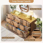 Cassettiera moderna geometrica a 6 cassetti, mobile contenitore ampio con accento a semicerchio per camera da letto e soggiorno